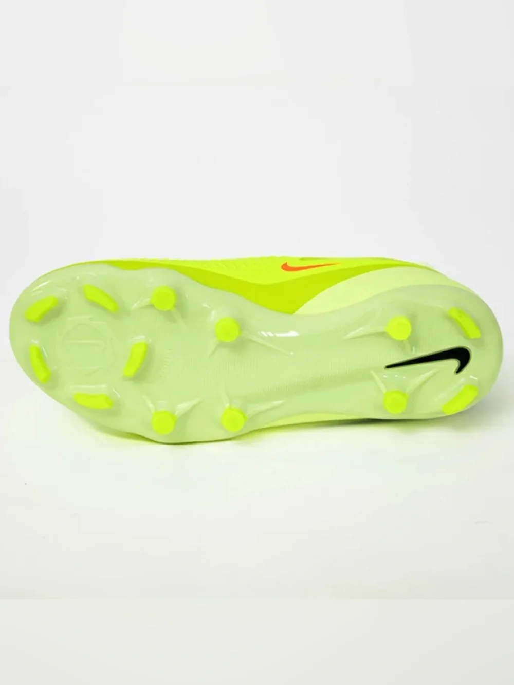 Nike Neon Yellow Soccer Cleats with Orange and Black Accents